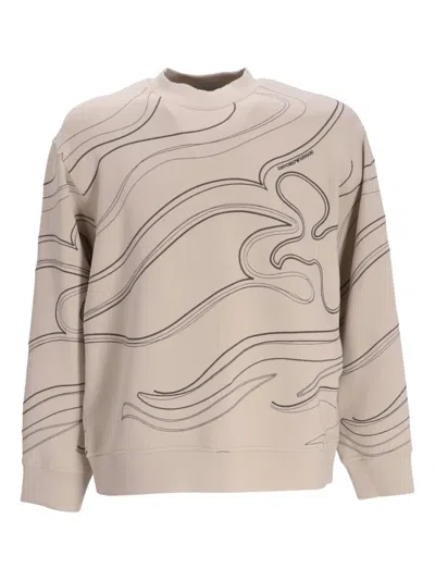 Emporio Armani Crew-neck Sweatshirt In Neutrals