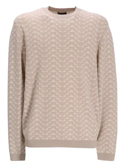 Emporio Armani Crew-neck Sweatshirt In Neutrals