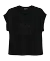 Emporio Armani Crew Neck Logo T-shirt With Turn-up Cuffs In Black
