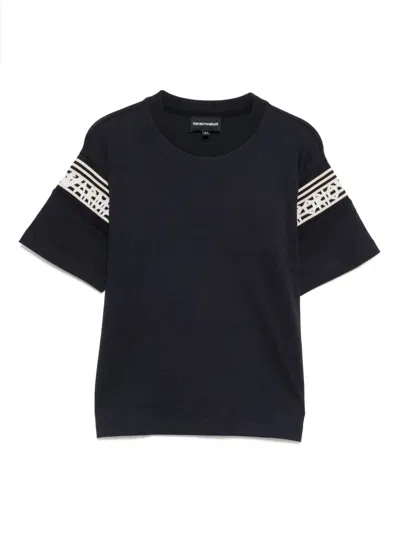 Emporio Armani Kids' Crew-neck T-shirt In Blue