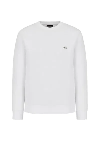 EMPORIO ARMANI EMPORIO ARMANI CREW NECK WHITE SWEATSHIRT