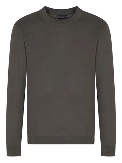 Emporio Armani Crew-neck Wool Sweater In Green