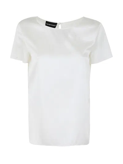 Emporio Armani Crewenck Short-sleeved T-shirt In Bianco