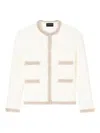Emporio Armani Ottoman Stitch Knit Jacket With Fringe Hems