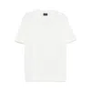 Emporio Armani Asv Domed Logo Pima-jersey T-shirt In White