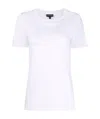 Emporio Armani Mercerised Jersey T-shirt With Micro Rubberised Eagle In White