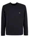 Emporio Armani Double Jersey Fabric Crew Neck Sweatshirt In Blu Navy