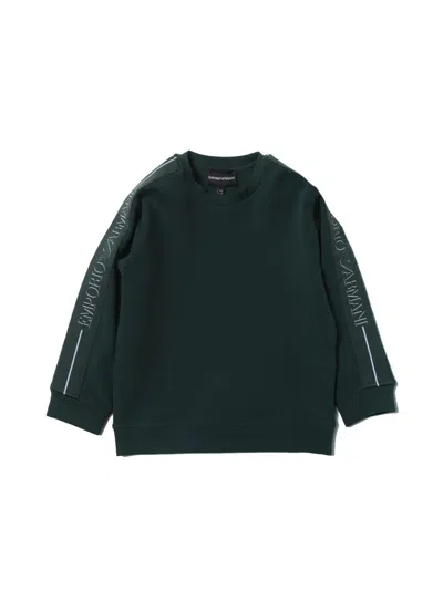 Emporio Armani Kids' Crewneck Sweatshirt In Green