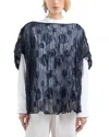 Emporio Armani Crinkle Short Sleeve Polka Dot Shirt In Blue