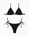 Emporio Armani Crochet Lycra Padded Triangle Bikini In Black