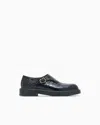 Emporio Armani Crocodile-print Calfskin Monkstraps In Black