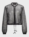 Emporio Armani Sheer Sequin Jacket In Black