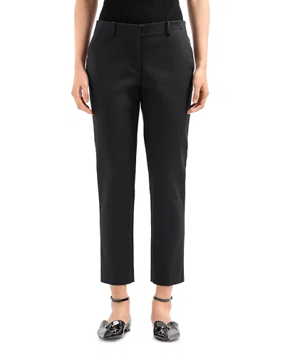 Emporio Armani Cropped Skinny-leg Trousers In Dark Navy
