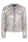Emporio Armani Cropped Silver Shirt Jacket In Brown