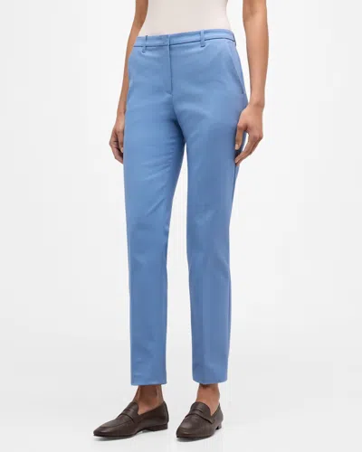 Emporio Armani Cropped Straight-leg Cotton Couture Trousers In Sugar Paper