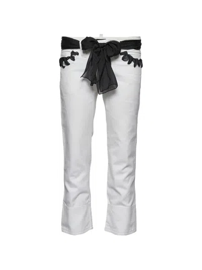 Pre-owned Emporio Armani Cropped Trousers In White
