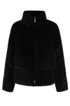 Emporio Armani Cropped Velvet Blouson Jacket In Black