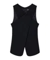 Emporio Armani Draped Sleeveless Top With Asymmetric Panel In Black