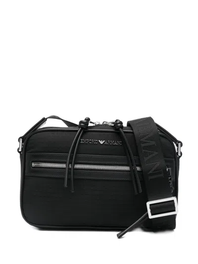 Emporio Armani Logo-lettering Messenger Bag In Black