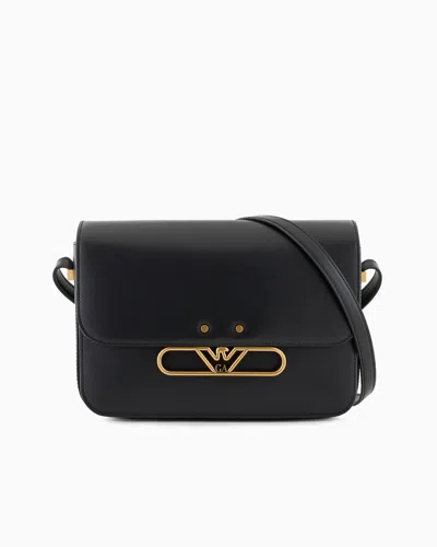 EMPORIO ARMANI SMOOTH LEATHER SHOULDER BAG WITH METAL EAGLE LOGO