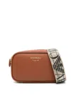 Emporio Armani Calf Leather Shoulder Bag In Brown
