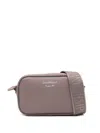 Emporio Armani Taupe Logo Crossbody Bag In Pink