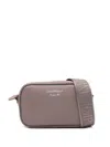 Emporio Armani Taupe Logo Crossbody Bag In Brown