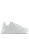 Emporio Armani Cruelty Free Leather Sneakers In White