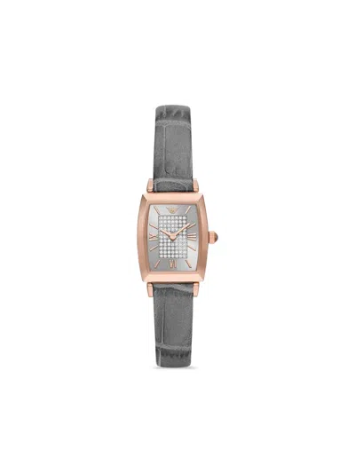 Emporio Armani Crystal-embellished 26mm In Gray