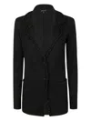 Emporio Armani Crystal-embellished Blazer In Black