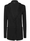 Emporio Armani Crystal Embellished Blazer In Black