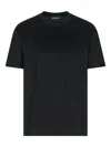 Emporio Armani Clubwear T-shirt In A Lyocell Blend Jersey With Rhinestones In Black