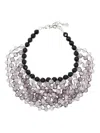 Emporio Armani Multistrand Necklace With Faceted Spheres In Metallic