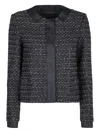 Emporio Armani Wool Blend Blazer Jacket In Black