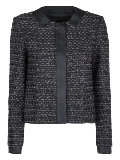 EMPORIO ARMANI CUFFED TWEED JACKET