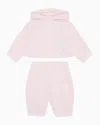Emporio Armani Cupro-touch Jersey Tracksuit With Zip-up Hooded Sweatshirt In Pink