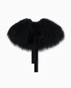 Emporio Armani Curly Mongolian Lamb Fur Collar In Black