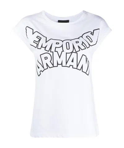 Emporio Armani Curved Logo T-shirt In White
