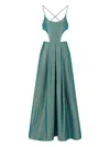 Emporio Armani Cut-out Bodice Floor-length Dress Straps In Green