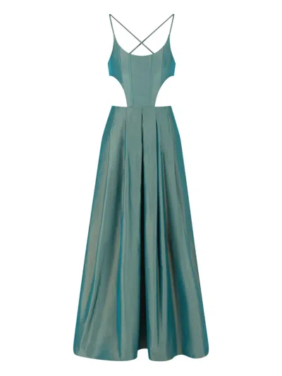 Emporio Armani Cut-out Bodice Floor-length Dress Straps In Green