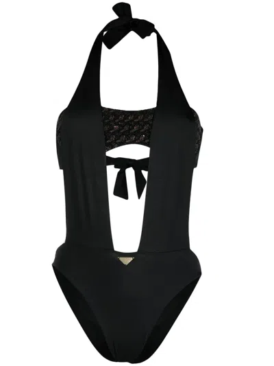 Emporio Armani Cut-out Swimsuit In Black