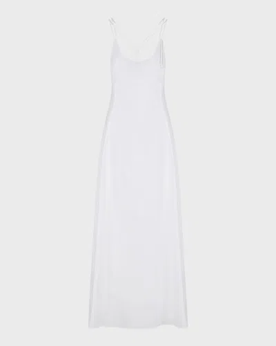 Emporio Armani Cutout Column Maxi Dress In White