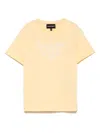Emporio Armani Daisy-embellishment Cotton T-shirt In Yellow