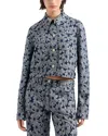 Emporio Armani Daisy Jacquard Jacket In Burgundy
