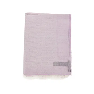 Emporio Armani Dal And Cotton-blend Scarf In Purple