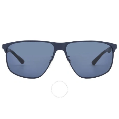 Emporio Armani Dark Blue Rectangular Men's Sunglasses Ea2094 301880 60 In Blue / Dark