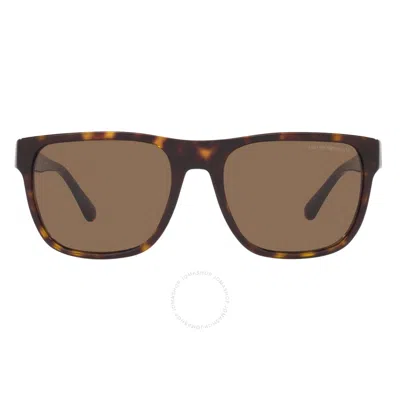 Emporio Armani Dark Brown Square Men's Sunglasses Ea4163 587973 56