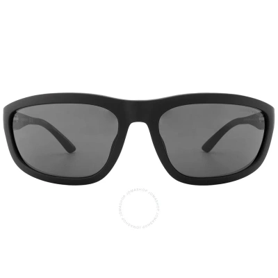 Emporio Armani Dark Gray Wrap Men's Sunglasses Ea4183u 500187 64 In Black / Dark / Gray