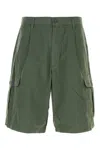 Emporio Armani Dark Green Cotton Bermuda Shorts