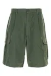 Emporio Armani Dark Green Cotton Bermuda Shorts